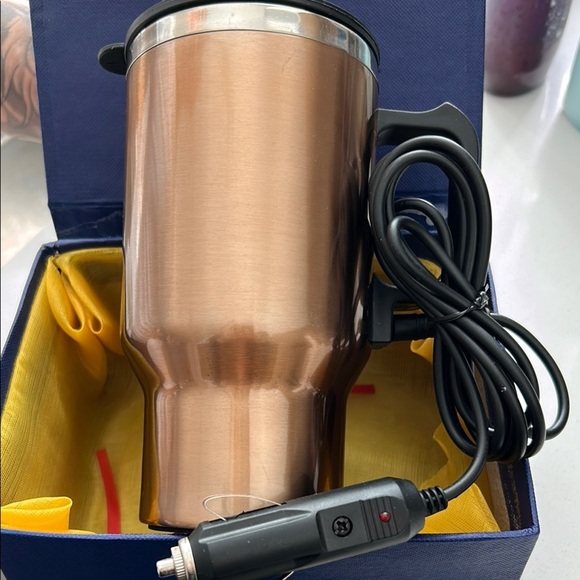NWOT Stainless Steel Travel Mug with Car Adapter - Picture 6 of 9